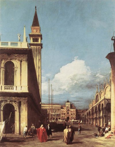 The Piazzetta, Looking toward the Clock Tower by Giovanni Antonio Canal